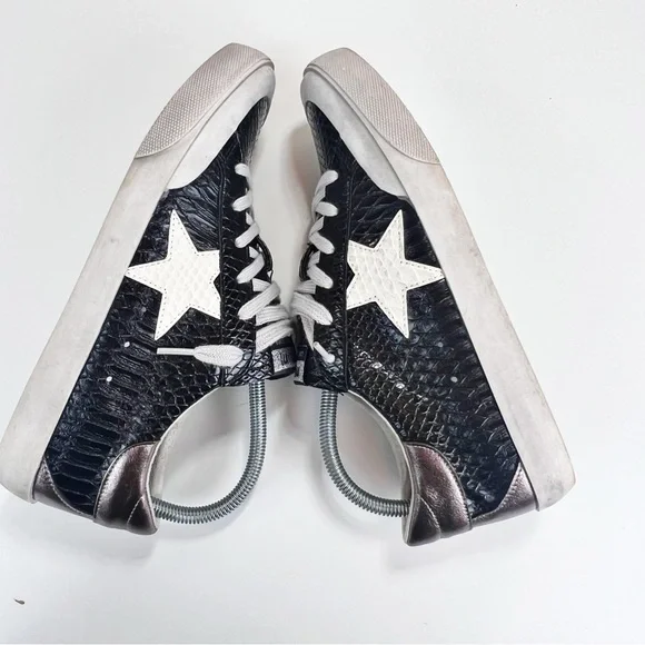 Mi.iM Sadie Croc Star Sneaker Black Size 9 Embossed Slip‎ On - Picture 7 of 10